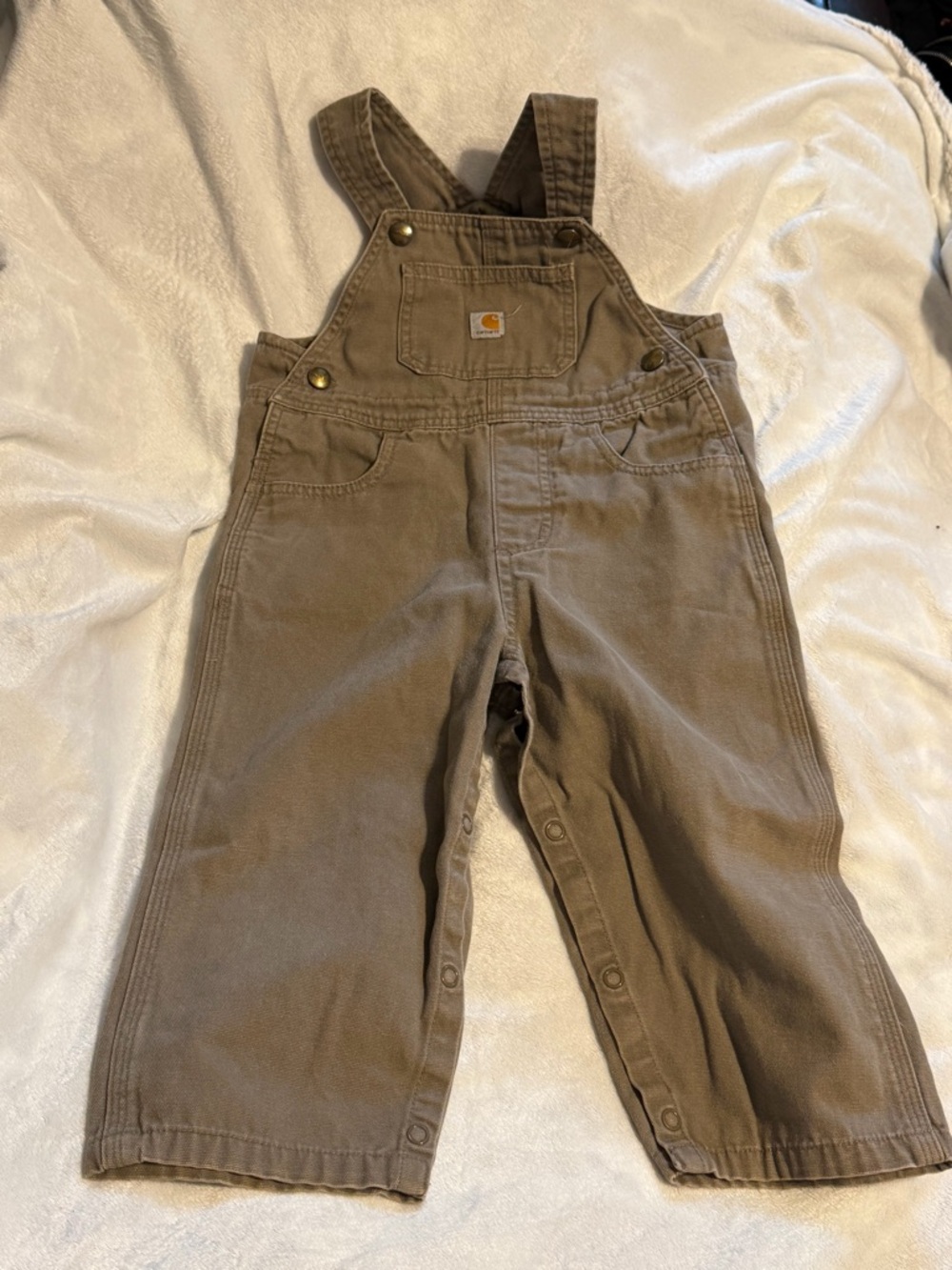 Carhartt Kids Tan/Brown Bib Overalls